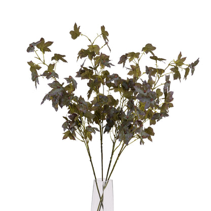 Set of 3 Artificial Flowers Variegated Maple Leaf Stems