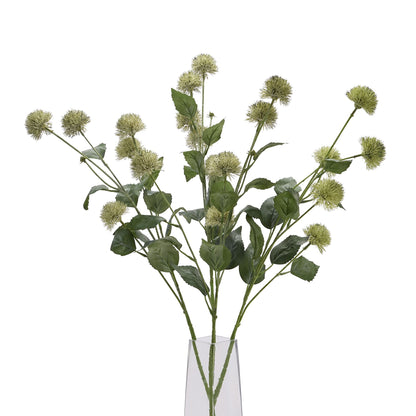Set of 3 Artificial Flowers Thistle Globe Stems