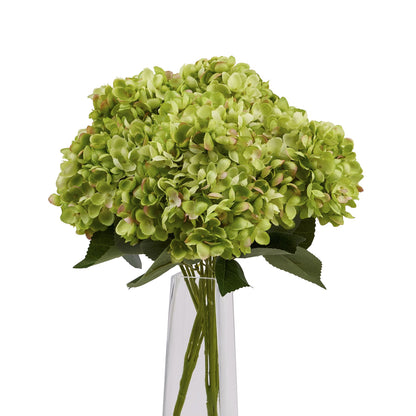 Set of 3 Artificial Flowers Green Hydrangea Bunches