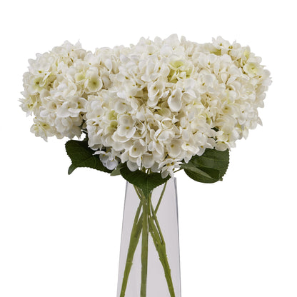 Set of 3 Artificial Flowers White Hydrangea Bunches