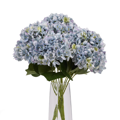 Set of 3 Artificial Flower Blue Hydrangea Stems (5 Heads per Stem)