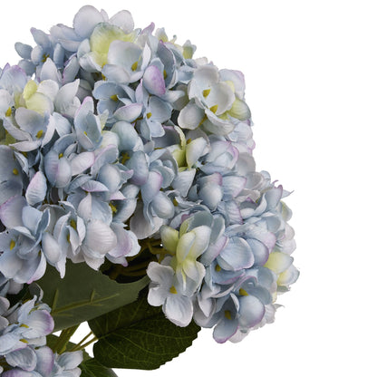 Set of 3 Artificial Flower Blue Hydrangea Stems (5 Heads per Stem)
