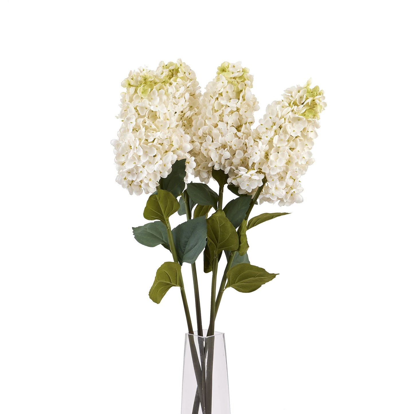 Set of 3 Artificial Flowers White Spear Hydrangea Stems