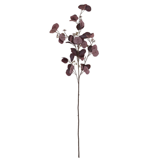 Set of 3 Artificial Flowers Burgundy Berried Eucalyptus Stems