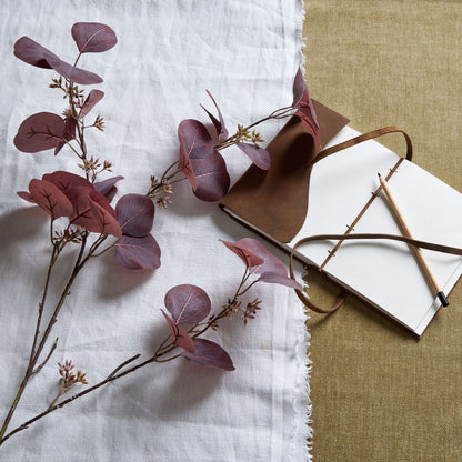 Set of 3 Artificial Flowers Burgundy Berried Eucalyptus Stems