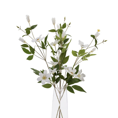 Set of 3 Artificial Flower White Florida Clematis