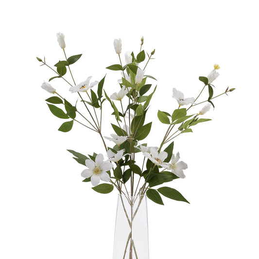 Set of 3 Artificial Flower White Florida Clematis