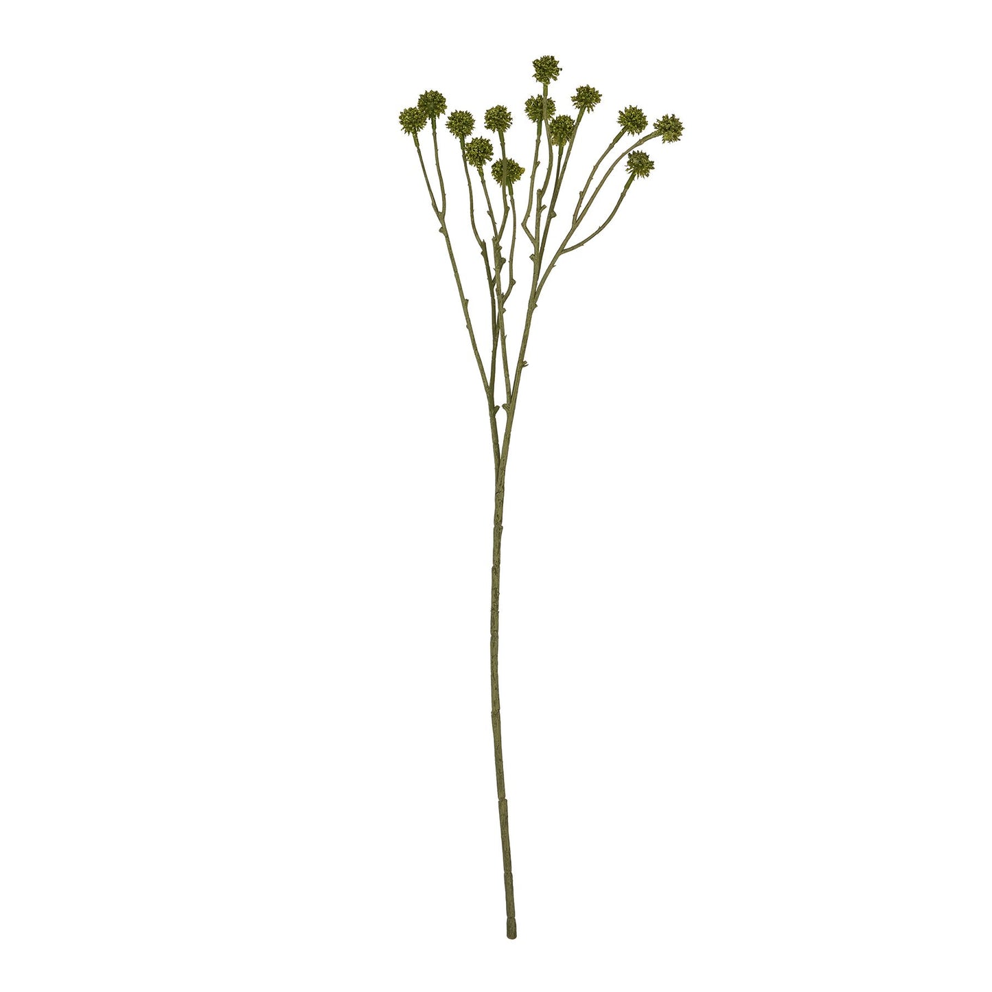 Set of 3 Artificial Flowers Green Craspedia Stems