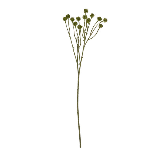 Set of 3 Artificial Flowers Green Craspedia Stems