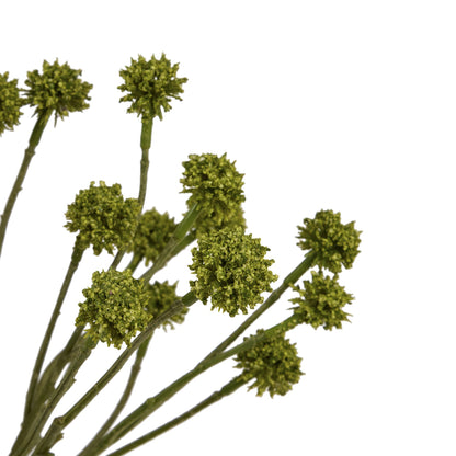 Set of 3 Artificial Flowers Green Craspedia Stems