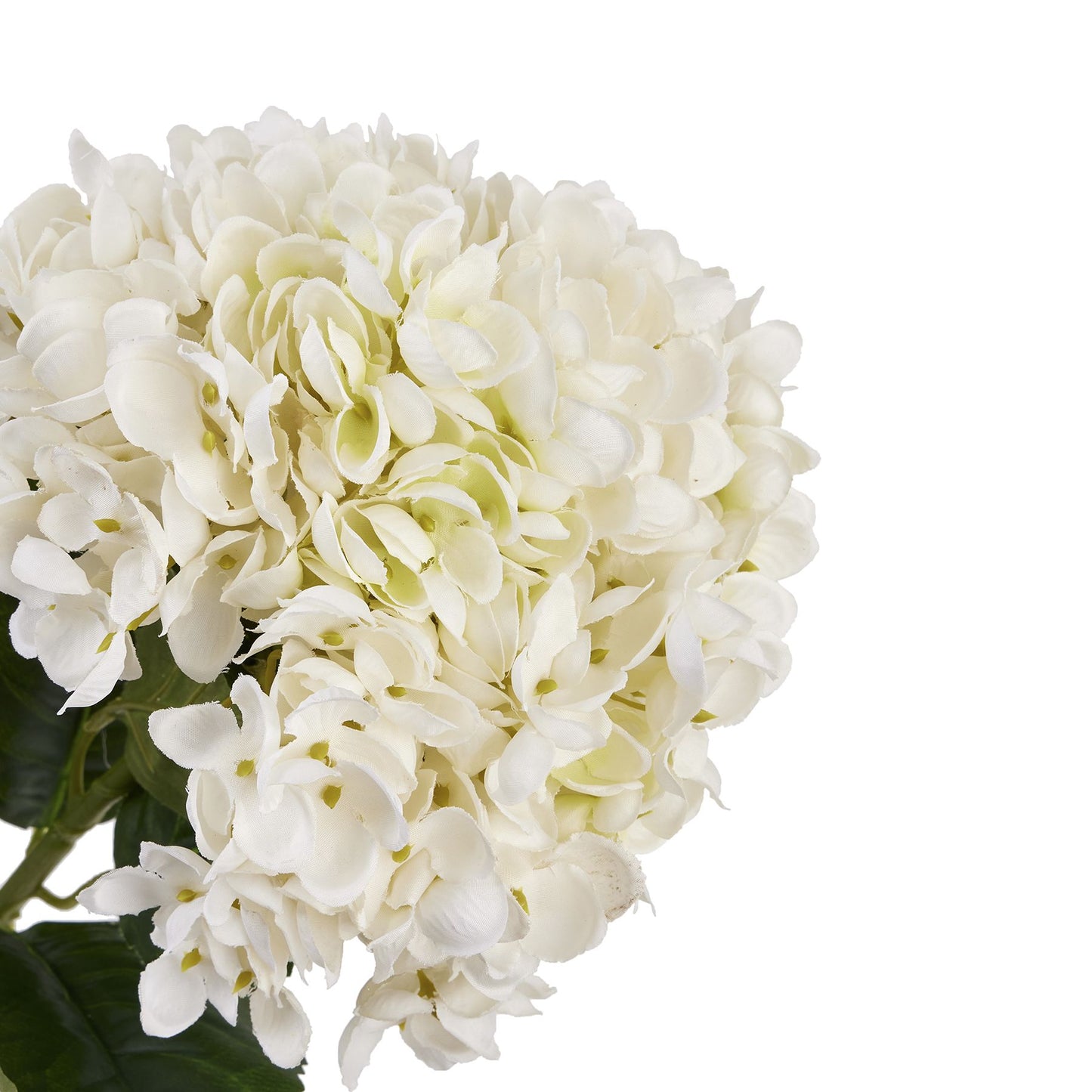 Set of 3 Artificial Flowers White Hydrangea Stems
