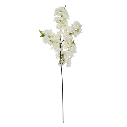 Set of 3 Artificial Flowers Large White Full Cherry Blossom Stems