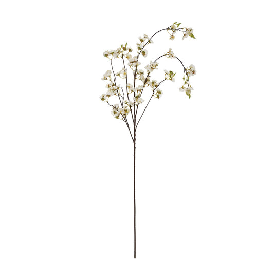 Set of 3 Artificial Flowers White Japanese Blossom Stems