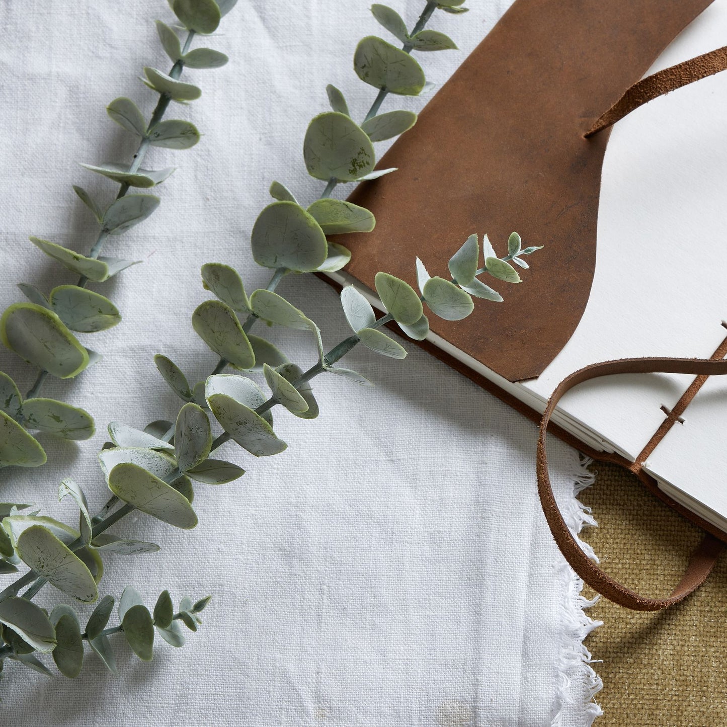 Set of 3 Artificial Flowers Gunnii Blue Eucalyptus Sprays