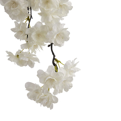 Set of 3 Artificial Flowers Large White Cherry Blossom Stems
