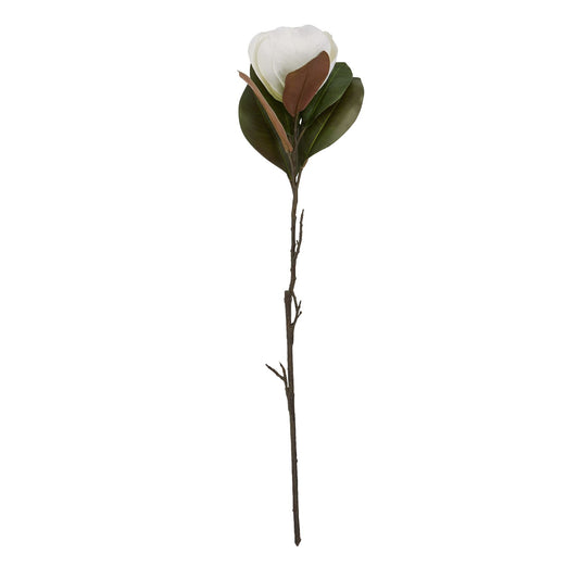 Set of 3 Artificial Flowers White Magnolia Stems