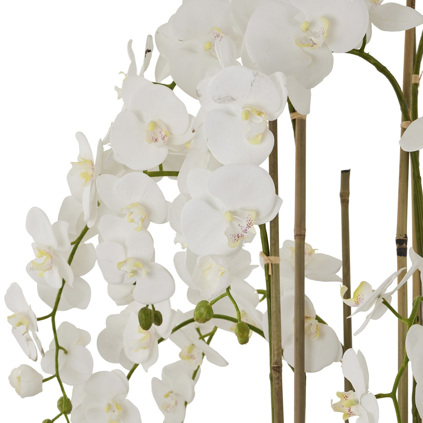 Artificial Plant Large White Orchid In Antique Stone Pot