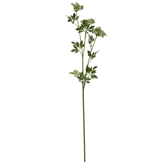 Set of 3 Artificial Flowers Faux White Cow Parsley Ammi