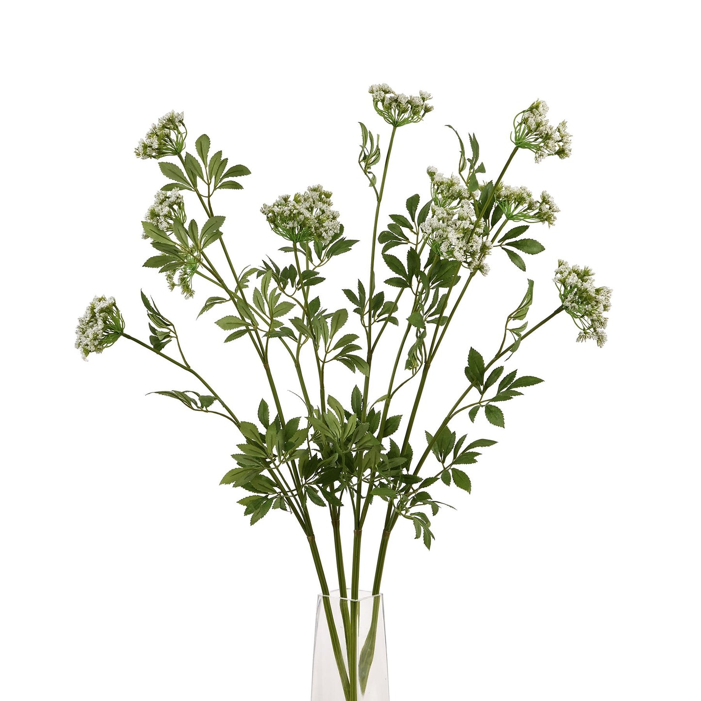 Set of 3 Artificial Flowers Faux White Cow Parsley Ammi