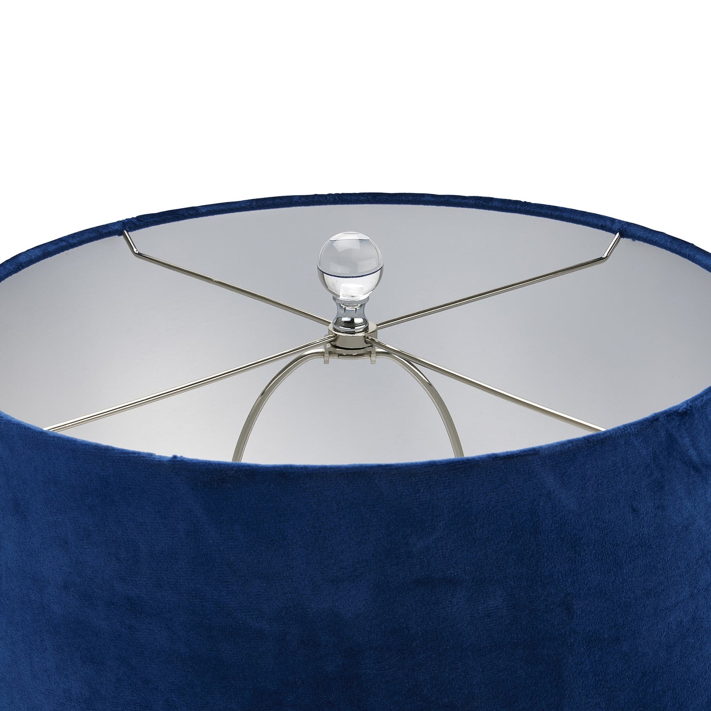 Vitsa Blue to White Ombre Glass Table Lamp With Navy Blue Shade