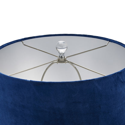 Vitsa Blue to White Ombre Glass Table Lamp With Navy Blue Shade