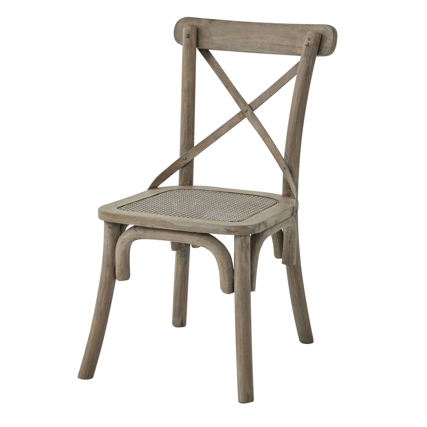 Figea Cross Back Wooden Chair With Rush Seat