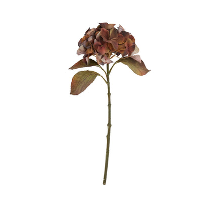Set of 3 Artificial Flowers Mixed Autumn Browns Single Hydrangea Stems