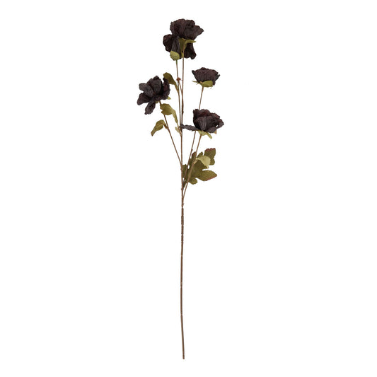 Set of 3 Artificial Flowers Tall Black Poppy Stems