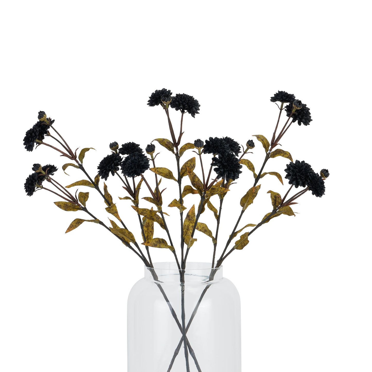 Set of 3 Artificial Flowers Black Chrysanthemum Stems