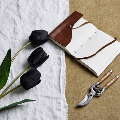 Set of 3 Artificial Flowers Black Tulip Stems