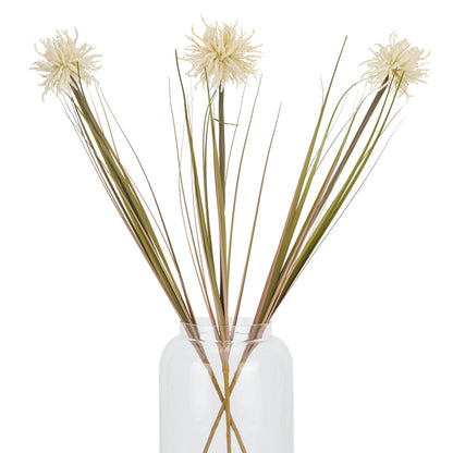 Set of 3 Artificial Flowers Cream Aster Spider Chrysanthemum Stems