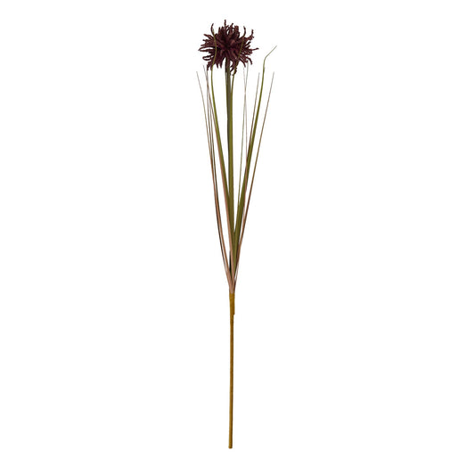 Set of 3 Artificial Flowers Burgundy Aster Spider Chrysanthemum Stems