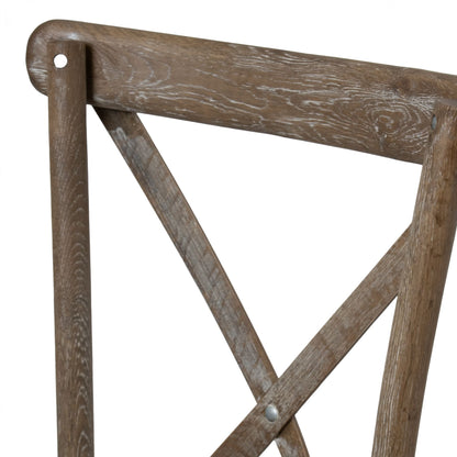 Sault Light Oak Cross Back Wooden Dining Chair