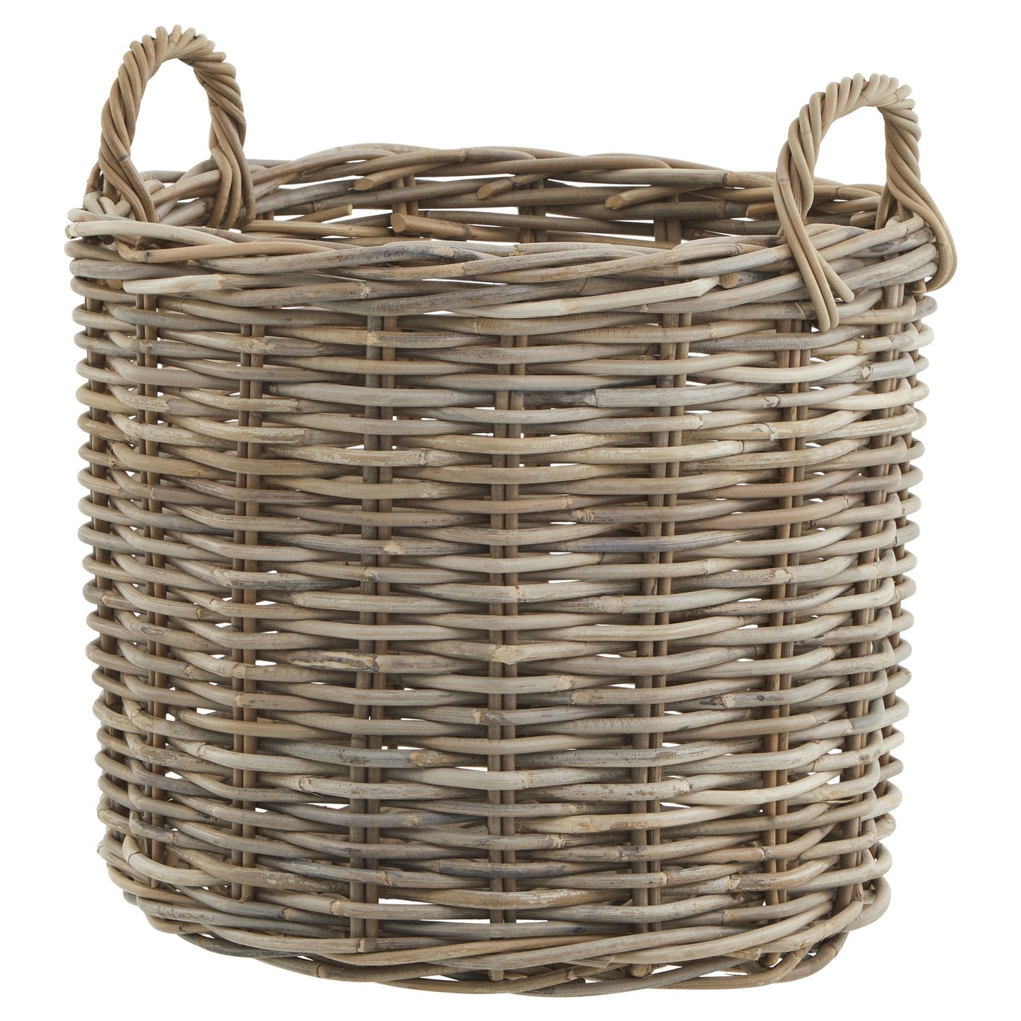 Set of 3 Nesting Kubu Rattan Round Storage Baskets with Handles