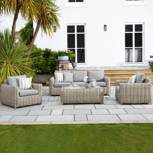 Sorrento Grey Wicker Outdoor Five Seater Set