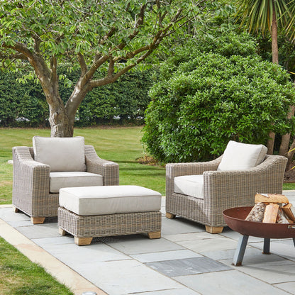 Thai Grey Wicker Chunky Outdoor Armchair