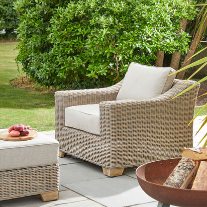 Thai Grey Wicker Chunky Outdoor Armchair