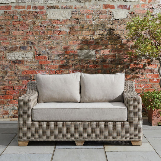 Thai Grey Wicker Outdoor Two Seater Sofa