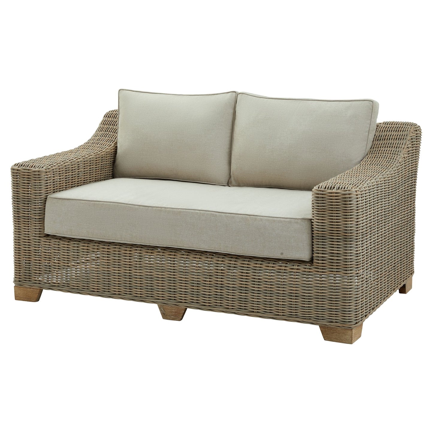 Thai Grey Wicker Outdoor Two Seater Sofa