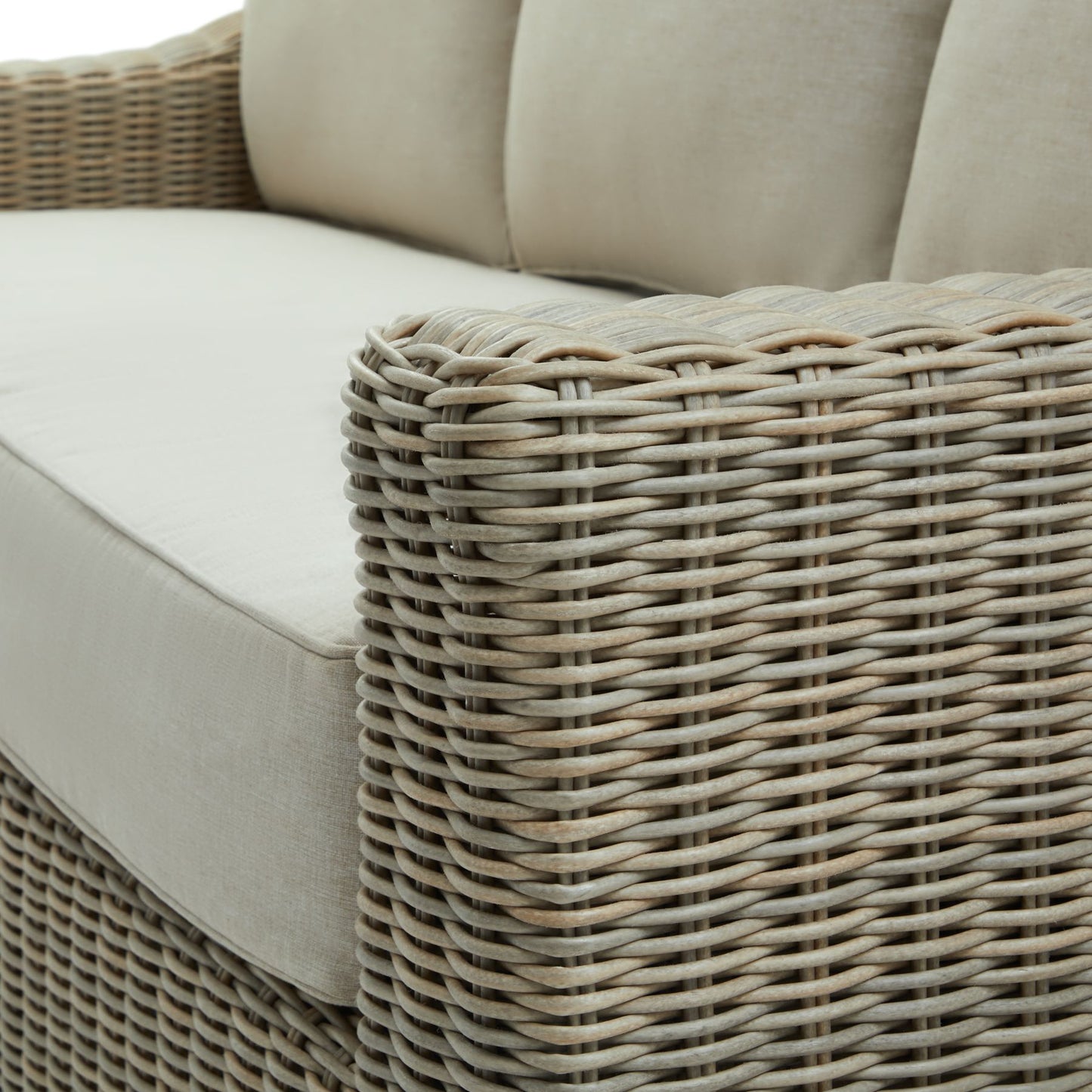 Thai Grey Wicker Outdoor Three Seater Sofa