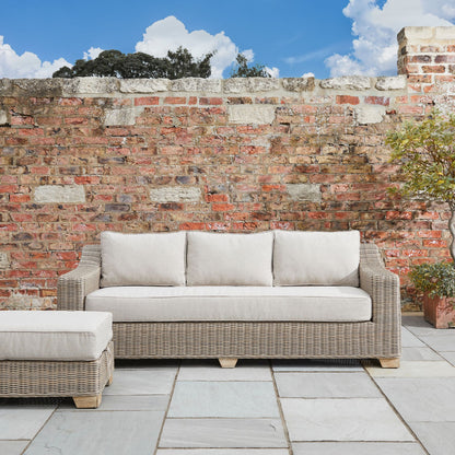 Thai Grey Wicker Outdoor Three Seater Sofa