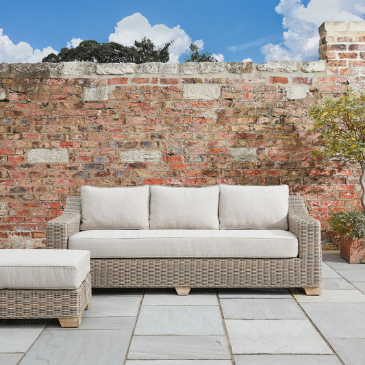 Thai Grey Wicker Outdoor Three Seater Sofa