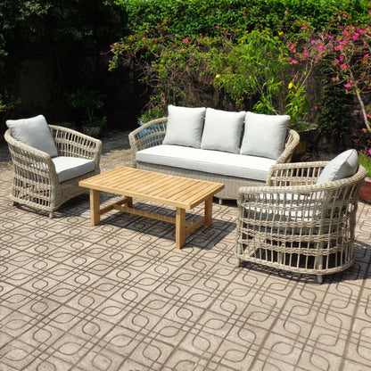Sorrento Grey Wicker Outdoor 5 Seater Set with Coffee Table