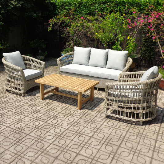 Sorrento Grey Wicker Outdoor 5 Seater Set with Coffee Table