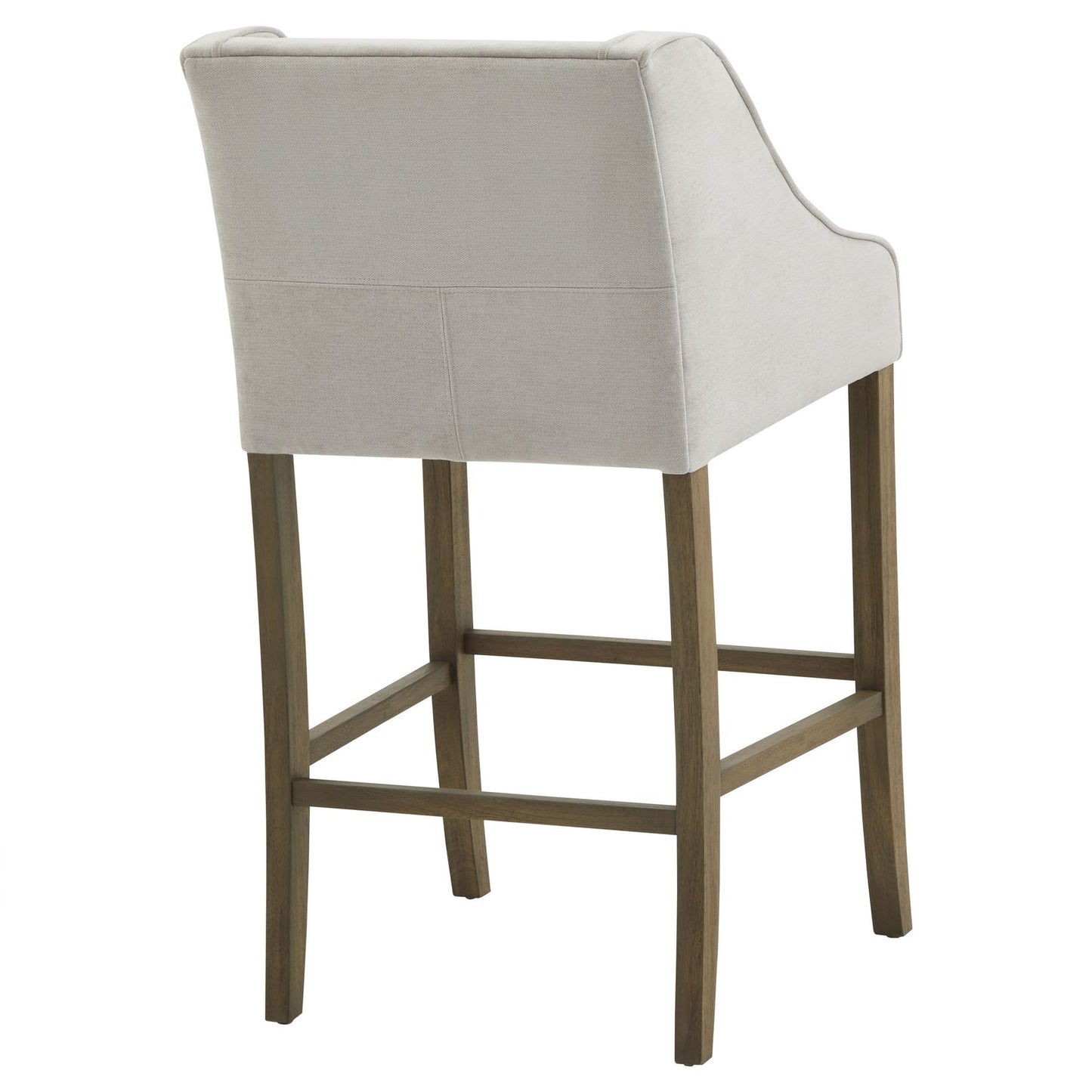 Perugia Modern Upholstered Bar Stool with Rustic Wooden Legs