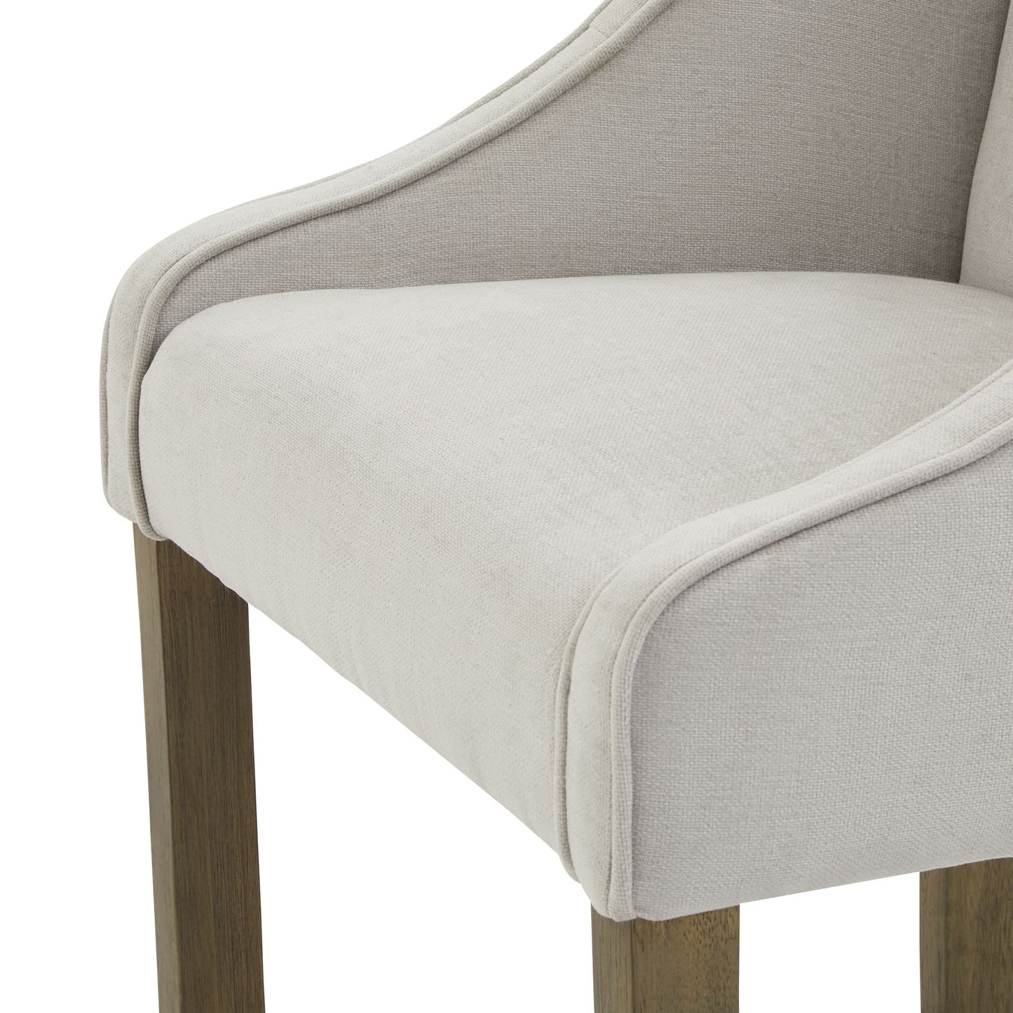 Perugia Modern Upholstered Bar Stool with Rustic Wooden Legs
