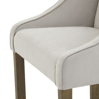Perugia Modern Upholstered Bar Stool with Rustic Wooden Legs