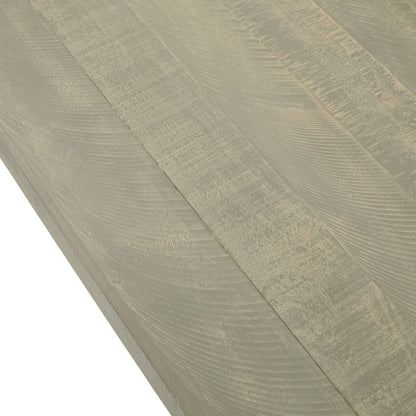 Talmont Soft Grey Wood Rectangular Dining Table with Crossbeam