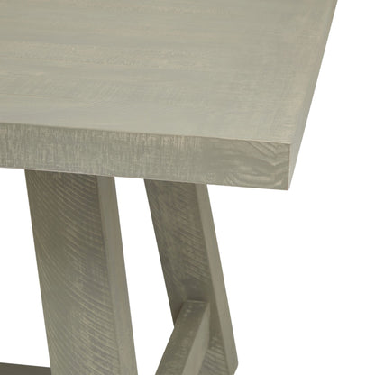 Talmont Soft Grey Wood Rectangular Dining Table with Crossbeam