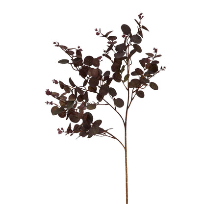 Set of 3 Artificial Flowers Burgundy Eucalyptus Branches